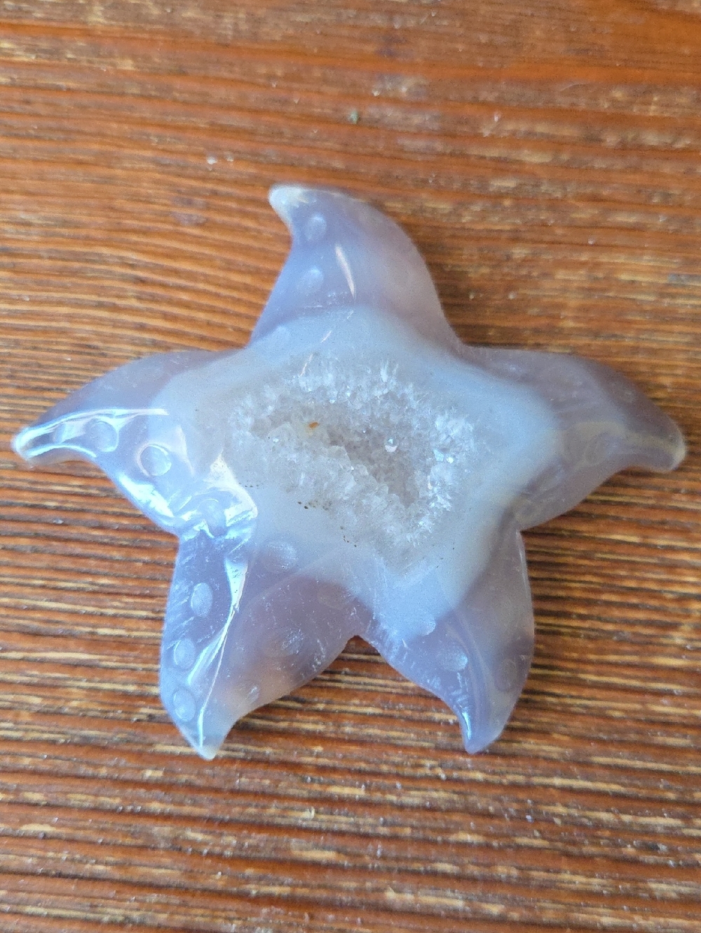 Lavender Agate Star Geode Decorative Accent